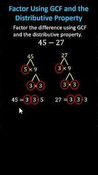 Factor a Difference Using GCF and the Distributive Property #maths #commoncore