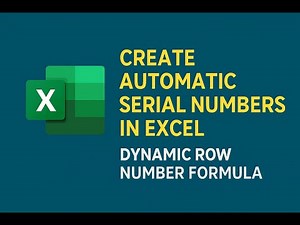 Create Automatic Serial Numbers in Excel | Dynamic Row Number Formula