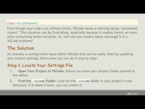 Resolving VSCode Import Warnings with Python Scripts