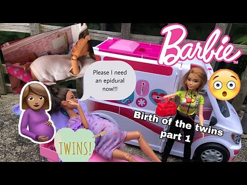 Pregnant barbie goes into Labour With Her Twins! An Emergency Ambulance is Called! - Birth vlog 1