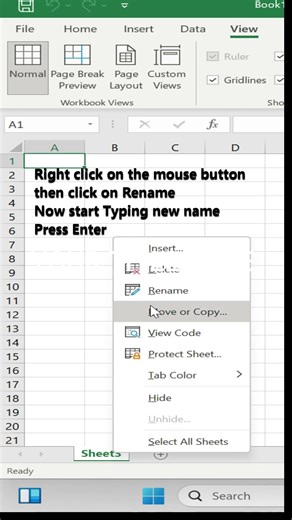 How to Rename sheet name in Excel #excelremix #spreadsheetmagic #spreadsheet #exceltips