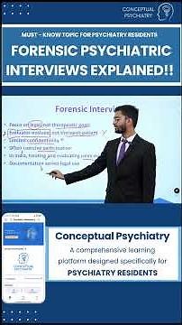 Forensic Psychiatric Interview Explained| Must Know Topic For Psychiatry Residents