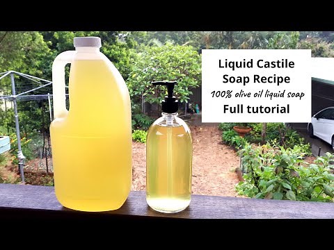 Liquid Castile Soap Making – 100% olive oil liquid soap recipe – full tutorial with easy recipe