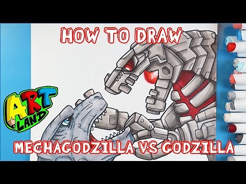 How to Draw MECHAGODZILLA VS GODZILLA!!!