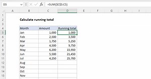 Calculate running total
