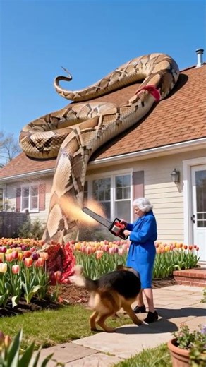 새끼 강아지를 노리는 거대한 비단뱀의 습격, 벗어날 수 있을까? 😳🐍🐶Can Dog Escape Python’s Attack?