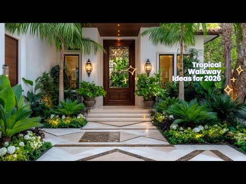 🌴✨ Walkway Wonders FOR 2026: Modern Tropical Paths for Your Front Yard!✨