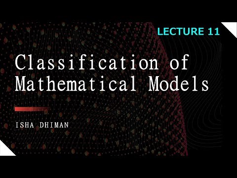 LECTURE 11 :Classification of Mathematical Models