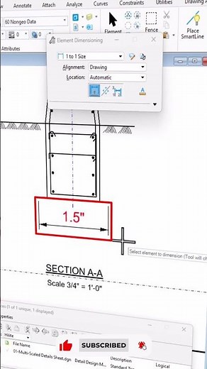Dimensioning and measuring Scaled Reference #microstation #tutorial #bentleysystems
