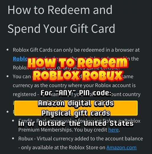 How to Redeem Roblox Robux Pin Code