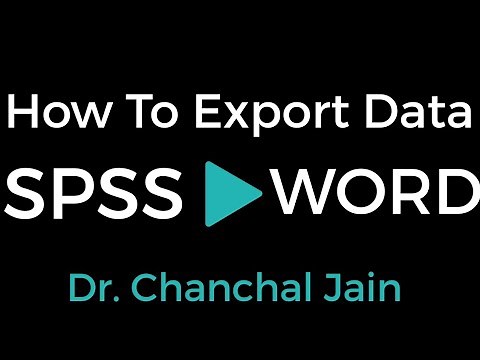 How To Export Data From SPSS To Word