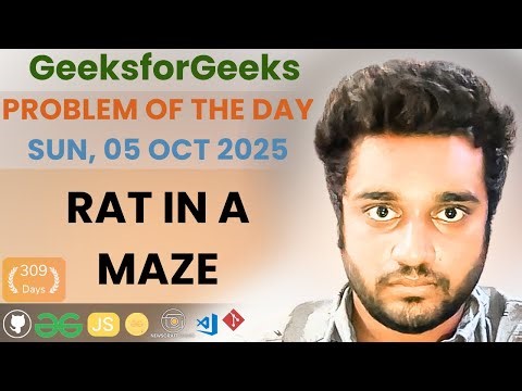 Rat in a Maze solved in JS | GfG | POTD | Streak 309 | Sun, 05 Oct 2025