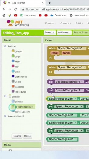 Create Your OWN Talking Tom Game in MIT App Inventor || Android Game using MIT App Inventor #shorts