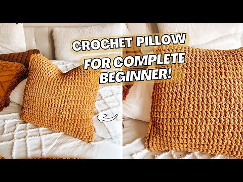 How to crochet a pillow for complete beginner! Tutorial | CJ Design