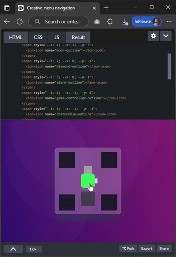 Creative Menu Navigation UI | HTML & CSS | Smooth Animated Navbar #shorts #webdesign #short
