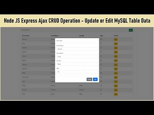 Node JS Express Ajax CRUD Operation - Update or Edit MySQL Table Data