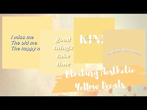 ROBLOX || Bloxburg ~ Aesthetic Yellow Decals Ids