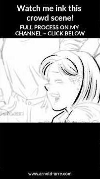Inking a Crowd Scene - Comic Drawing Process #comics #art #comic
