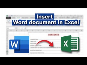 How to insert or embed a Word document in Excel