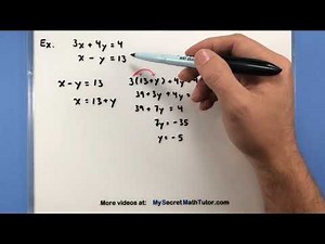 Pre-Calculus - Solve a system of linear equations using substitution