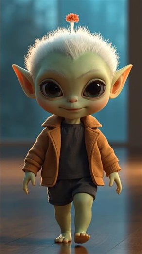 Cute Alien Kid Walking in Slow Motion | Heartwarming Short Animation #cutealien #3danimation