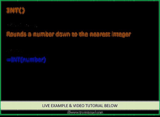 How to Use Excel INT Function (Examples + Video)