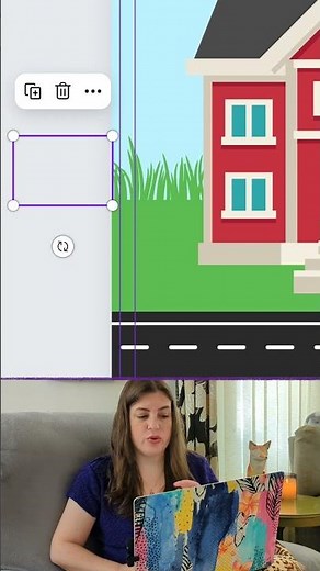Make an element span two pages in Canva
