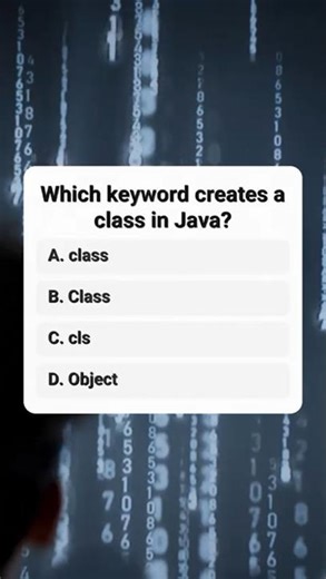 Which keyboards create class in java #java #javaprogramming #javatutorial #coding #interview