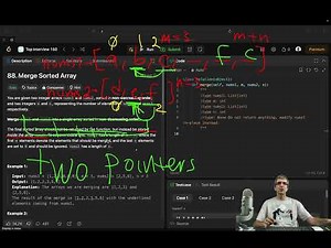 Top Algorithm Interview Questions Fully Explained - Merge Sorted Array; Arrays & 2 Pointers Solution