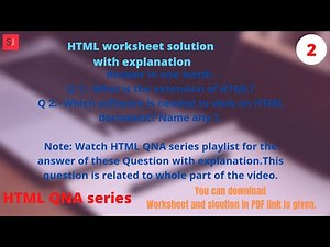 HTML Worksheet Solution for Class 6 Part 2 in PDF