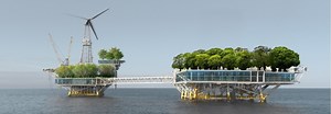 Offshore oil platforms are reimagined as self-sustaining homes