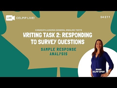 CELPIP Live! Writing Task 2: Responding to Survey Questions - S4E11