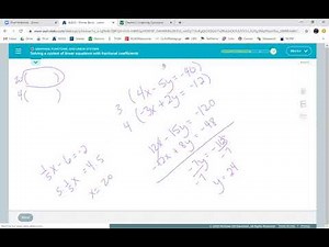 Solving a system of linear equations with fractional coefficients