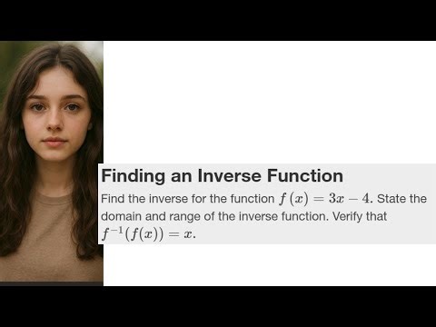 find the domain and range . find inverse function