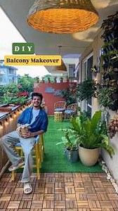 DIY Balcony Makeover 🪴👨‍🌾 #diyprojects #homeinterior #ytshortsindia