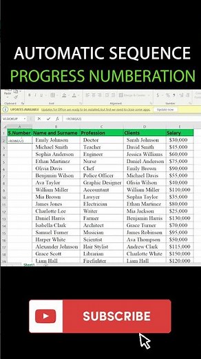 How to Automatically Number Rows in Excel