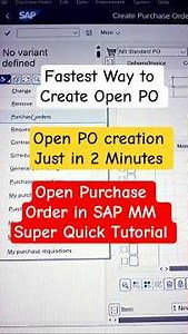 How to Create Open Purchase Order in SAP MM 💥SAP MM Beginners: Create an Open PO Fast! 🔥#sap #sapmm