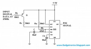 Frequency shift keying FSK modulator using IC 555 - Gadgetronicx