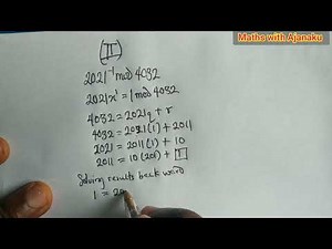 Inverse Modulo by Extended Euclidean Algorithm