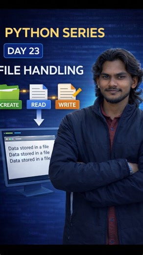ANIL KUMAR | Day 23 of my Python Series 🐍🔥 Today I explained File Handling in Python in a simple way for beginners. File handling helps us read and... | Instagram