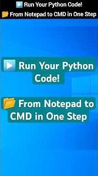 Run Your First Python Program Using Notepad! 🐍💻 | #python #shorts