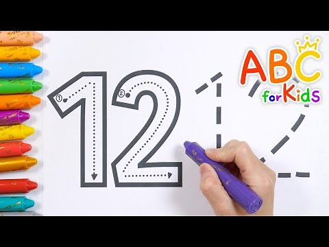 Learn how to write number 12 with crayons | Practice writing 11 to 20 | learning numbers for kids