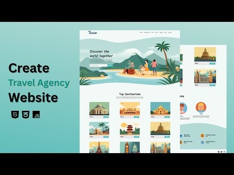 Travel Website Using HTML CSS and Javascript | Step by Step Tutorial | Fast Code