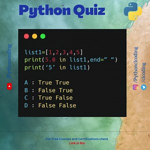 5 comments | Python Quiz | Day 11 | What is the output of following code ? | Python Coding | Facebook
