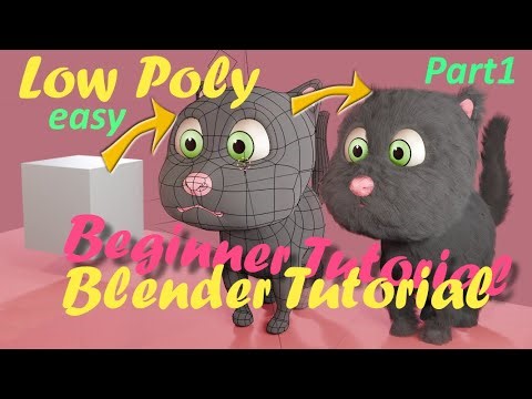 Easy Low Poly Modeling Tutorial for Noobs - Part 1: Modeling a Cat #blendertutorial