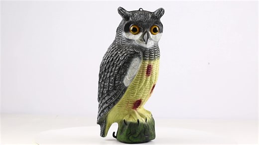 Haierc Garden Plastic Garden Scare Birds Away Animal Decoration Moveable ScareCrow Simulation Owl Plastic Owl Bird Control
