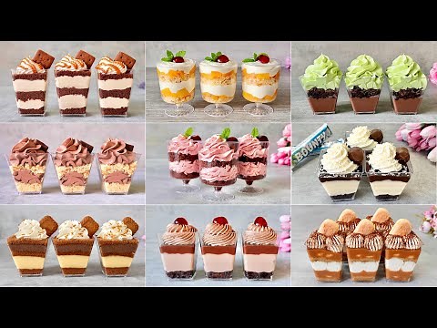 9 Quick and Easy NO BAKE Dessert Cups Recipes. Easy and Yummy dessert ideas.