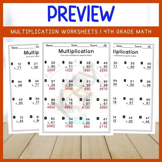 2-Digit by 2-Digit Multiplication Worksheets | Multiplication Practice 4th Grade