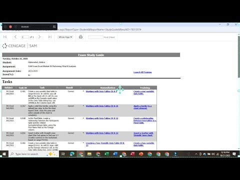 SAM Exam Excel module 08 | SAM Exam Excel module 08 performing what if analyses
