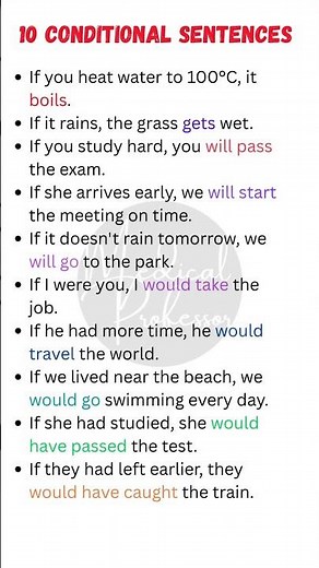 10 Examples of Conditional Sentences | Zero, First, Second & Third Conditionals Explained